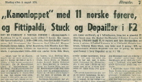 Klikk for � lese omtale i Aftenposten datert 5.august 1974.