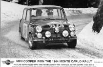 Bildet viser Paddy Hopkirk og Henry Liddon i 1964 Rally Monte Carlo. Klikk for � se st�rre bilde.
